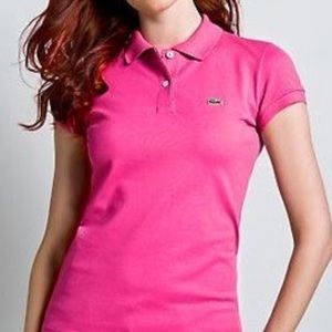 Pink Lacoste collared Shirt